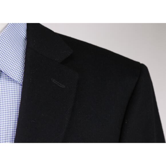 Lauren Ralph Lauren Mens Black Wool Silk Cashmere Flannel Blazer Jacket 46R - Picture 4 of 8